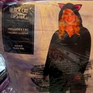 XXL Black cat onezie costume.